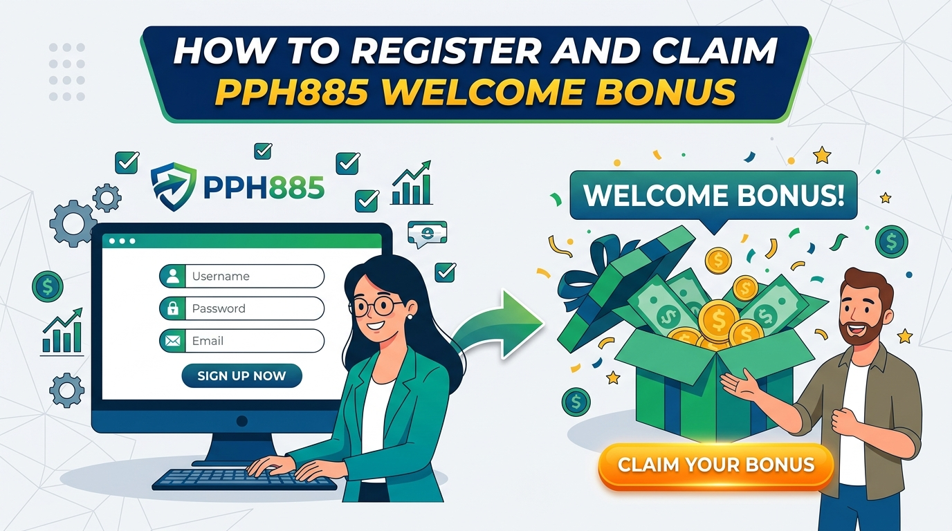PPH885 welcome bonus របៀបចុះឈ្មោះ និងទាមទារប្រាក់រង្វាន់ស្វាគមន៍ PPH885